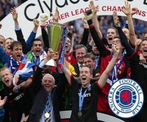 yapboz Rangers FC, Glasgow Rangers, İskoçya Futbol Ligi 2010-2011 şampiyonu